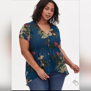 Torrid High Low Babydoll Top